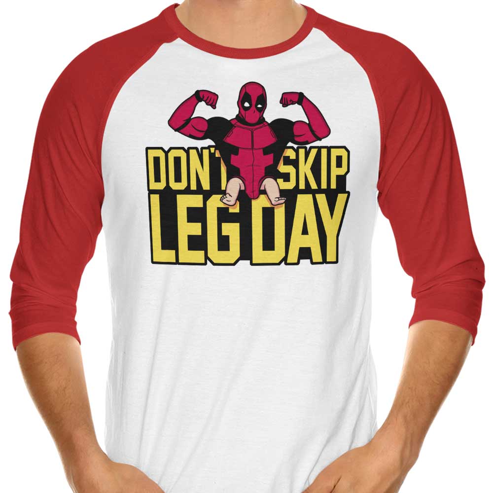 Don't Skip Leg Day - 3/4 Sleeve Raglan T-Shirt Hoodie, Sweatshirt | CiraTrend.com (Image 3)