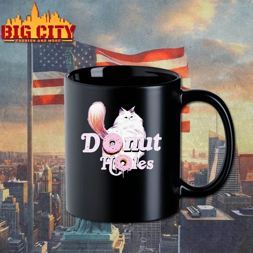 Donut Holes White cat shirt