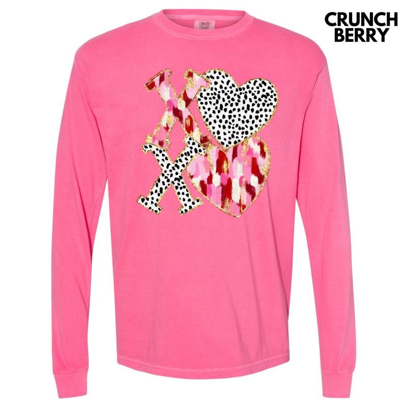 Dotted XOXO Long Sleeve Comfort Colors T-Shirt Hoodie, Sweatshirt | CiraTrend.com