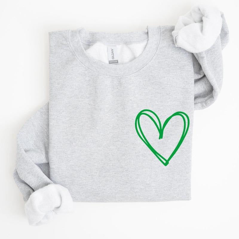 Double Heart, Pocket Print, St Patrick's Day Sweatshirt T-Shirts, Hoodie | CiraTrend.com