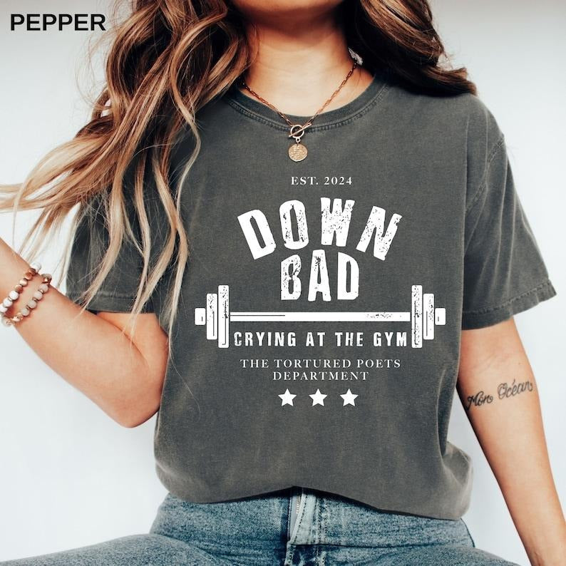 Down Bad Tshirt - GYM Trend Shirt Cotton Sleeve Hoodie, Sweatshirt | CiraTrend.com