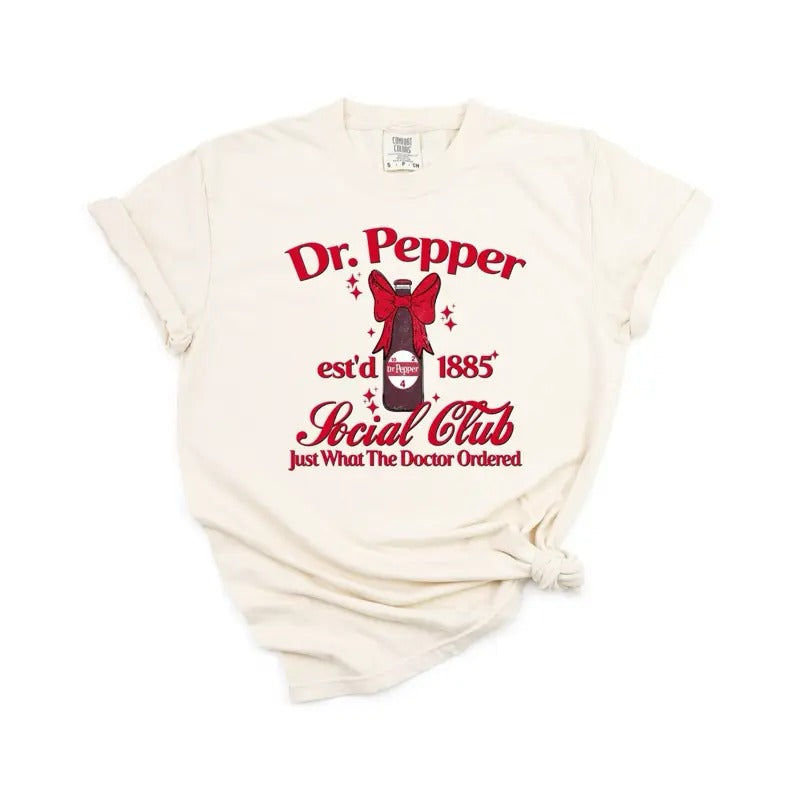 Dr. P Soda bow social club  | ivory comfort colors t shirt Hoodie, Sweatshirt | CiraTrend.com