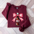 Dr Pepper Pink Bow Coquette Sweatshirt, Cute Pink Soda Drink Sweatshirt, Dr.Pepper Sweatshirt, Aesthetic Girly Tee, Dr...