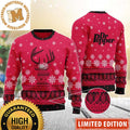Dr Pepper Reindeer Snowy Night Snowflakes Knitting Pink Red Christmas Ugly Sweater