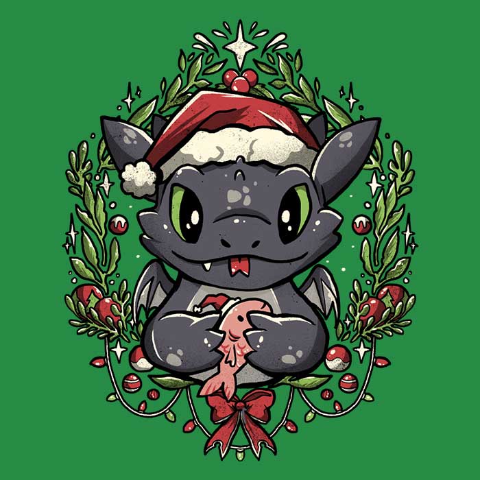 Dragon Christmas - Ringer T-Shirt Hoodie, Sweatshirt | CiraTrend.com (Image 2)