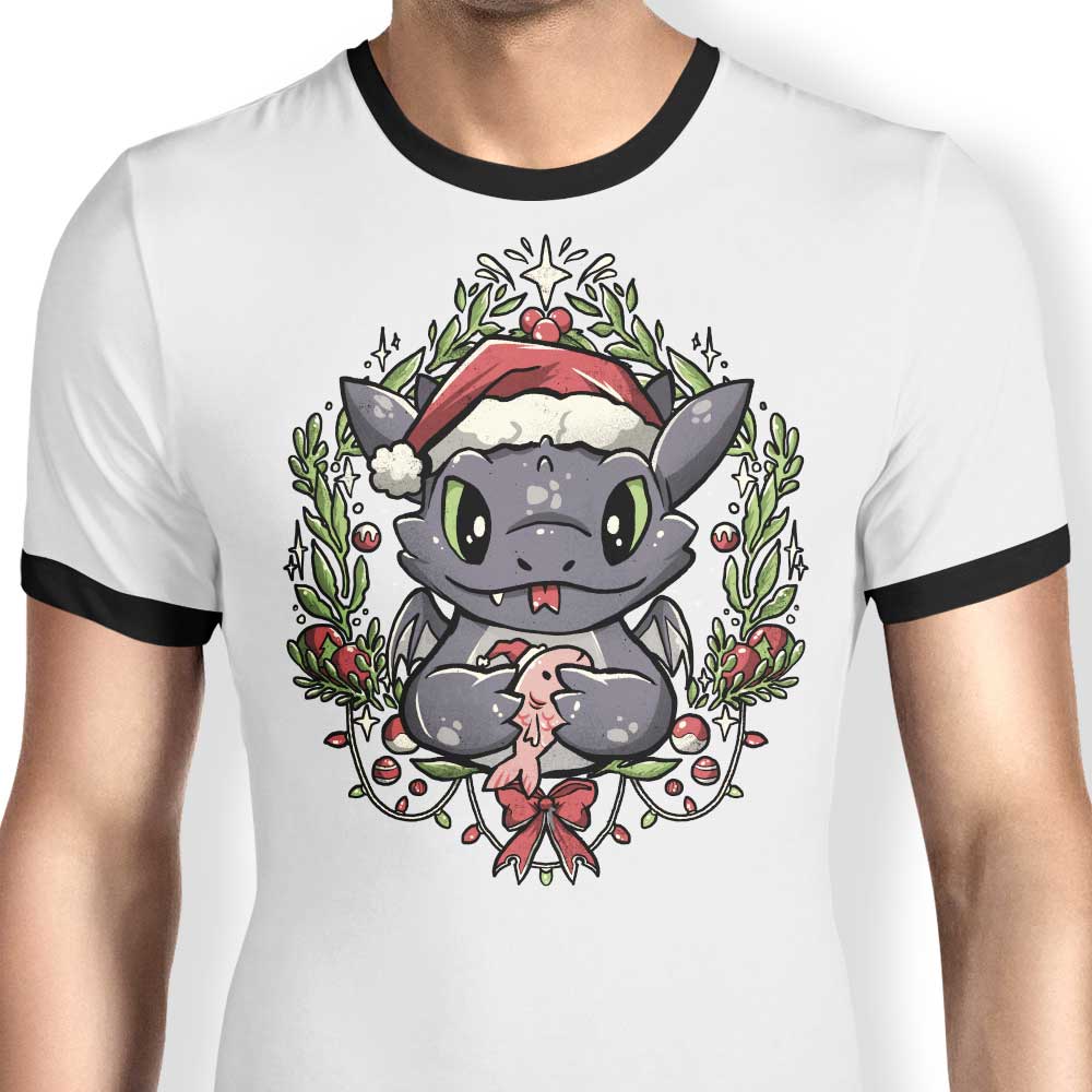 Dragon Christmas - Ringer T-Shirt Hoodie, Sweatshirt | CiraTrend.com (Image 1)