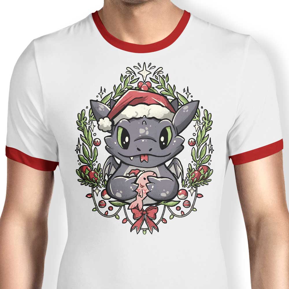 Dragon Christmas - Ringer T-Shirt Hoodie, Sweatshirt | CiraTrend.com (Image 3)