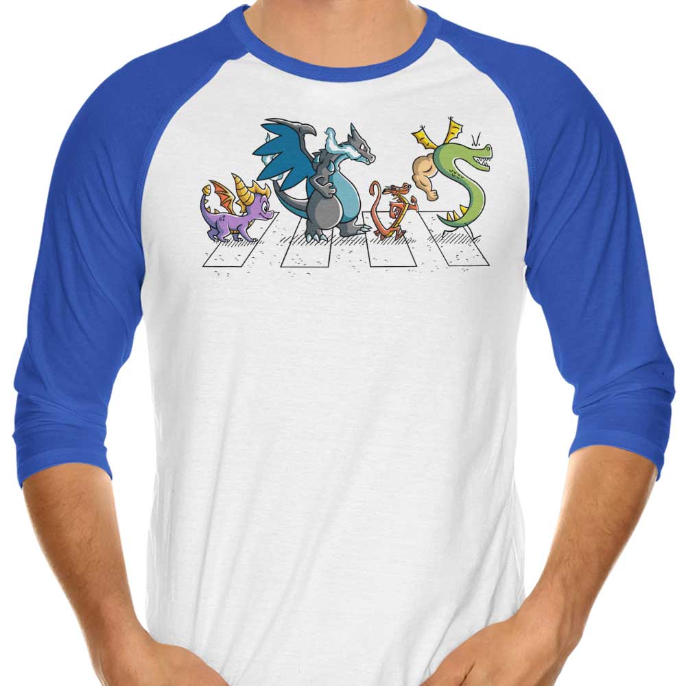 Dragons on Abbey Road - 3/4 Sleeve Raglan T-Shirt Hoodie, Sweatshirt | CiraTrend.com (Image 1)