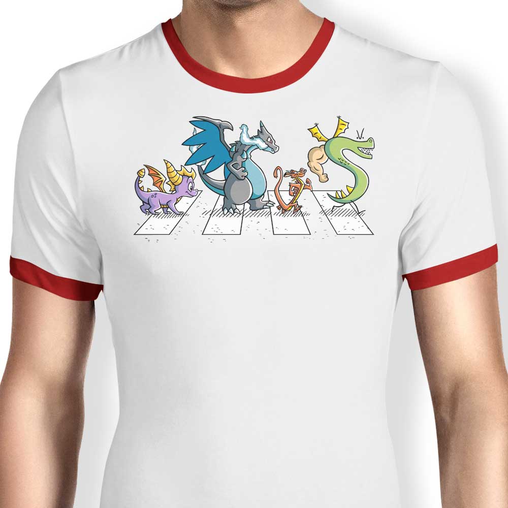 Dragons on Abbey Road - Ringer T-Shirt Hoodie, Sweatshirt | CiraTrend.com (Image 3)