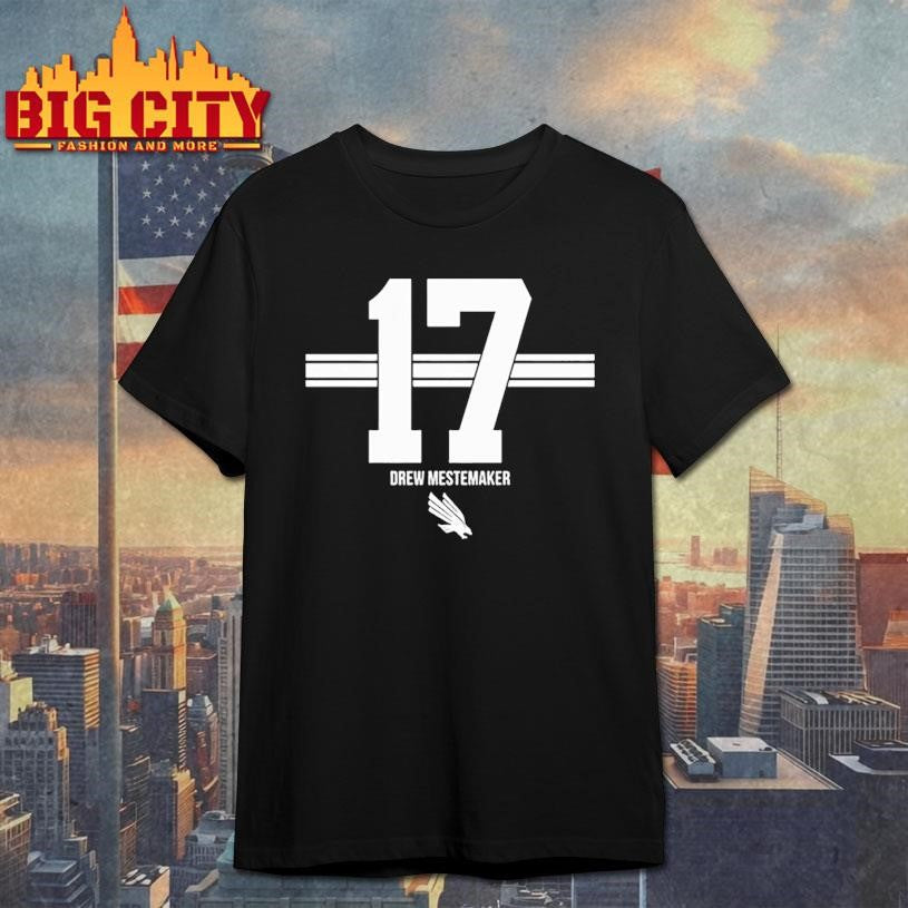 Drew Mestemaker North Texas Mean Green football number 17 Stripe shirt