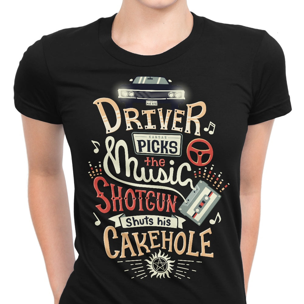Driver Picks the Music - Women's Apparel T-Shirts, Hoodie, Sweatshirt | CiraTrend.com (Image 1)