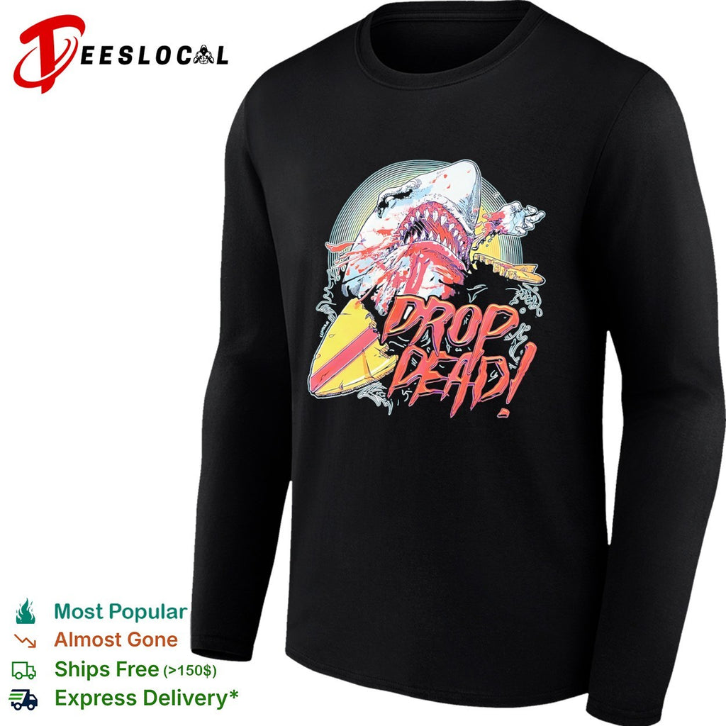 Drop Dead shark attack surfboard shirt