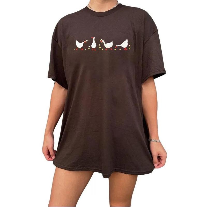 Duck Duck Tee Shirt, Ducks and Flowers Tee, Hoodie Sweatshirt Unisex Hunting Season 2025 Cotton Womenswear | CiraTrend.com