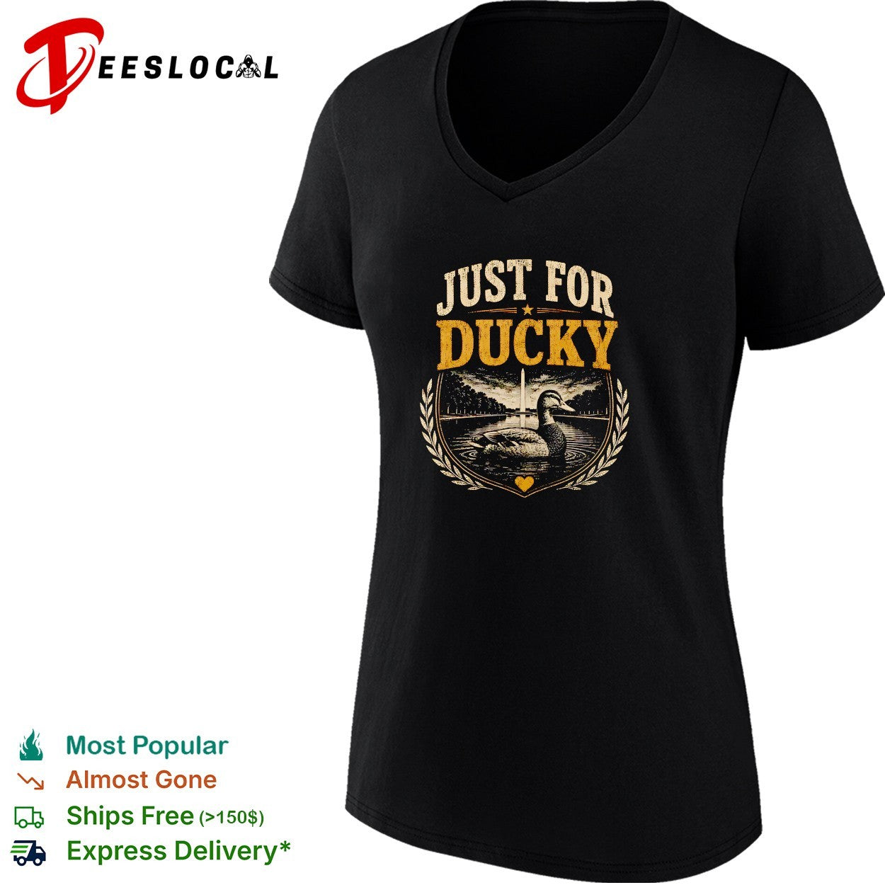 Duck swimming just for ducky Washington Monument shirt