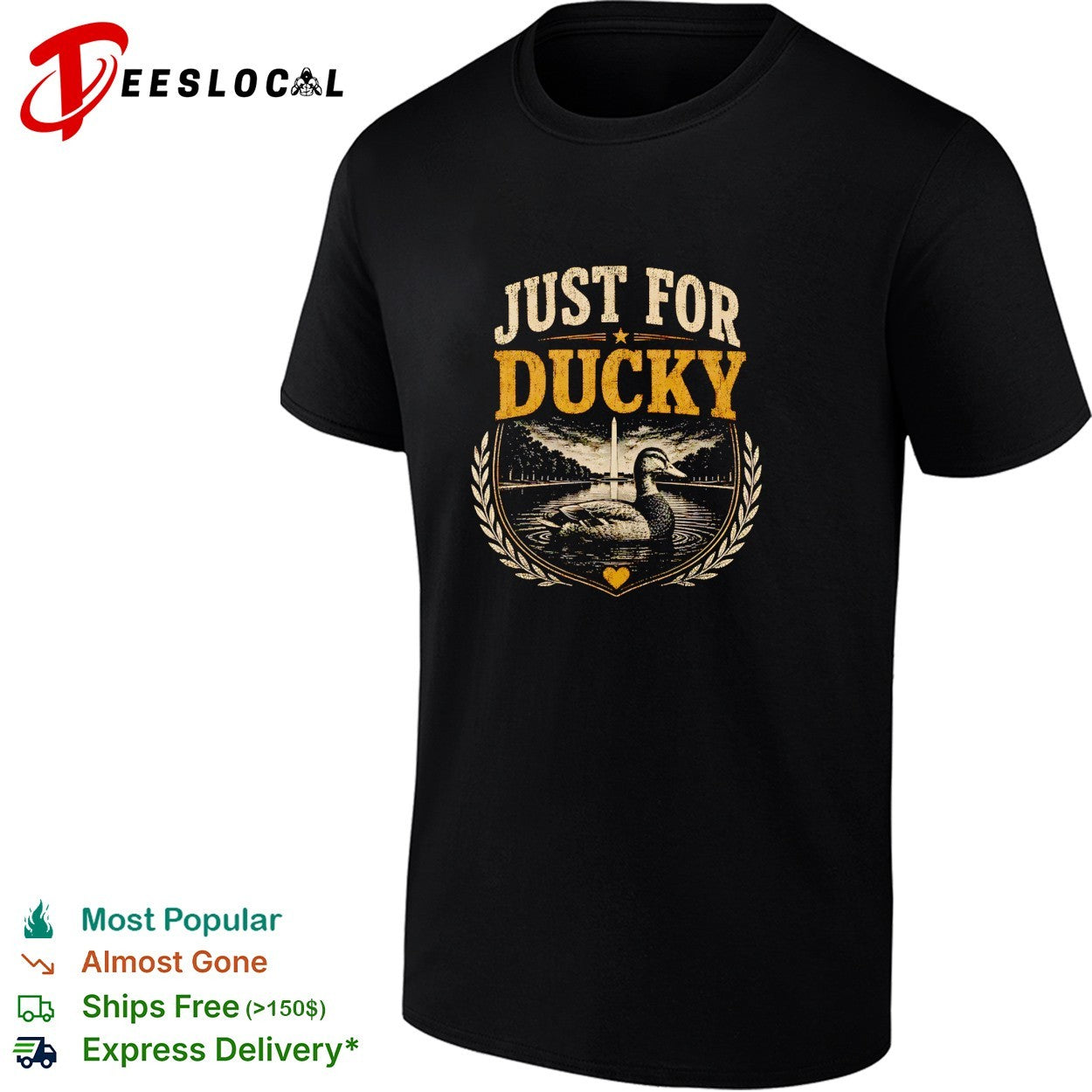 Duck swimming just for ducky Washington Monument shirt