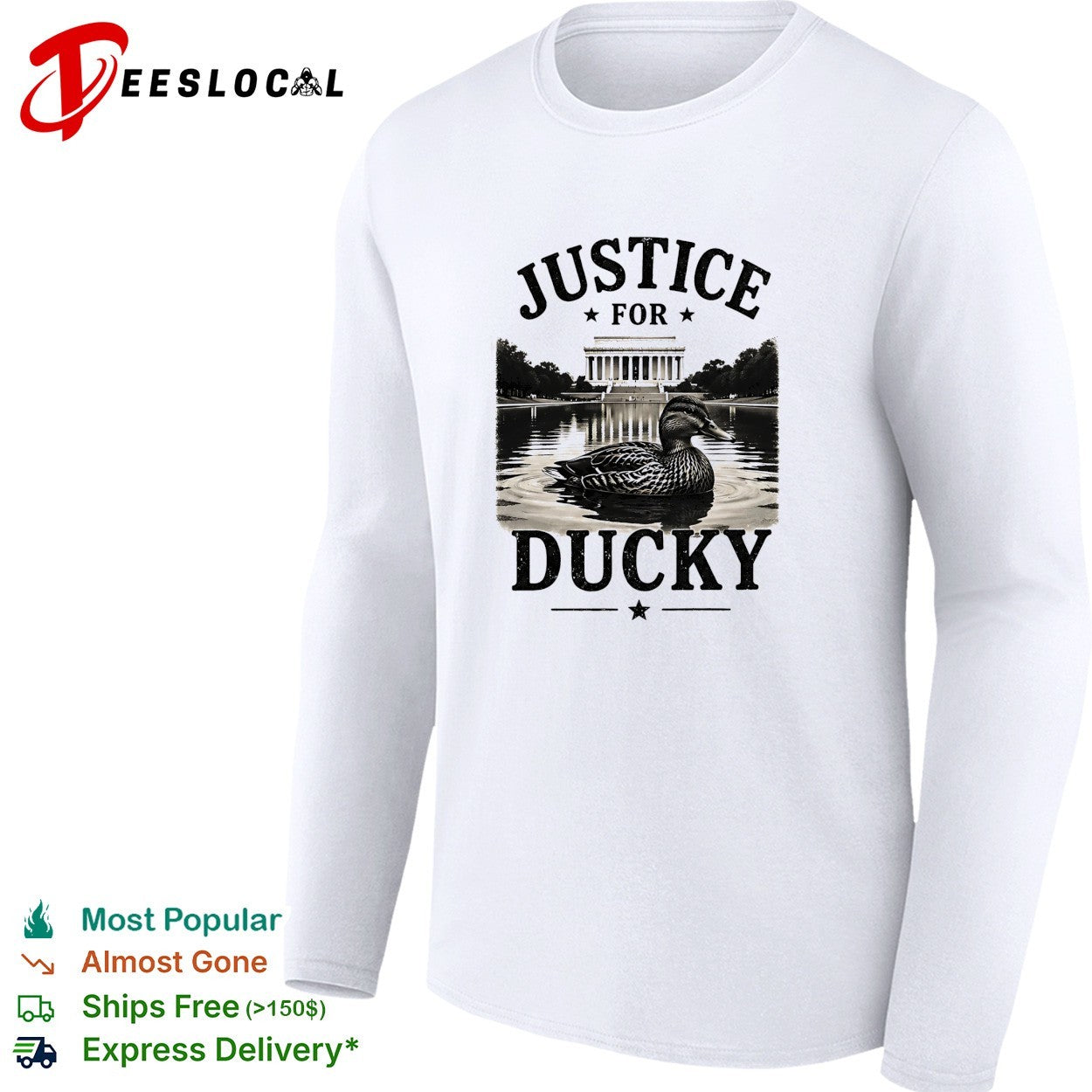 Duck swimming justice for ducky Lincoln Memorial shirt