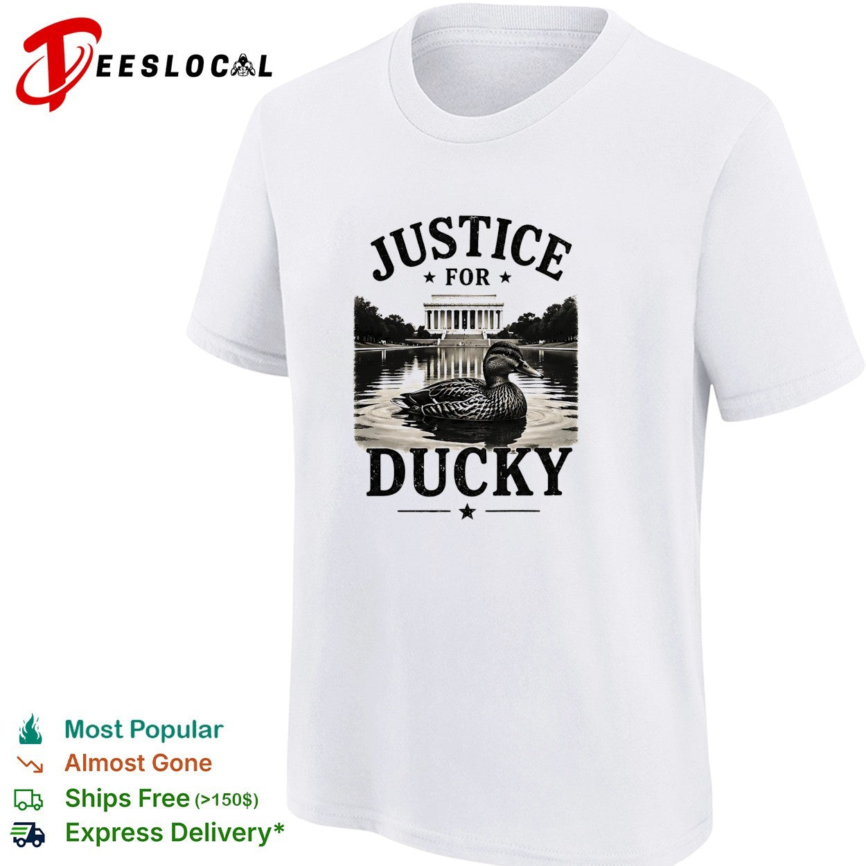 Duck swimming justice for ducky Lincoln Memorial shirt
