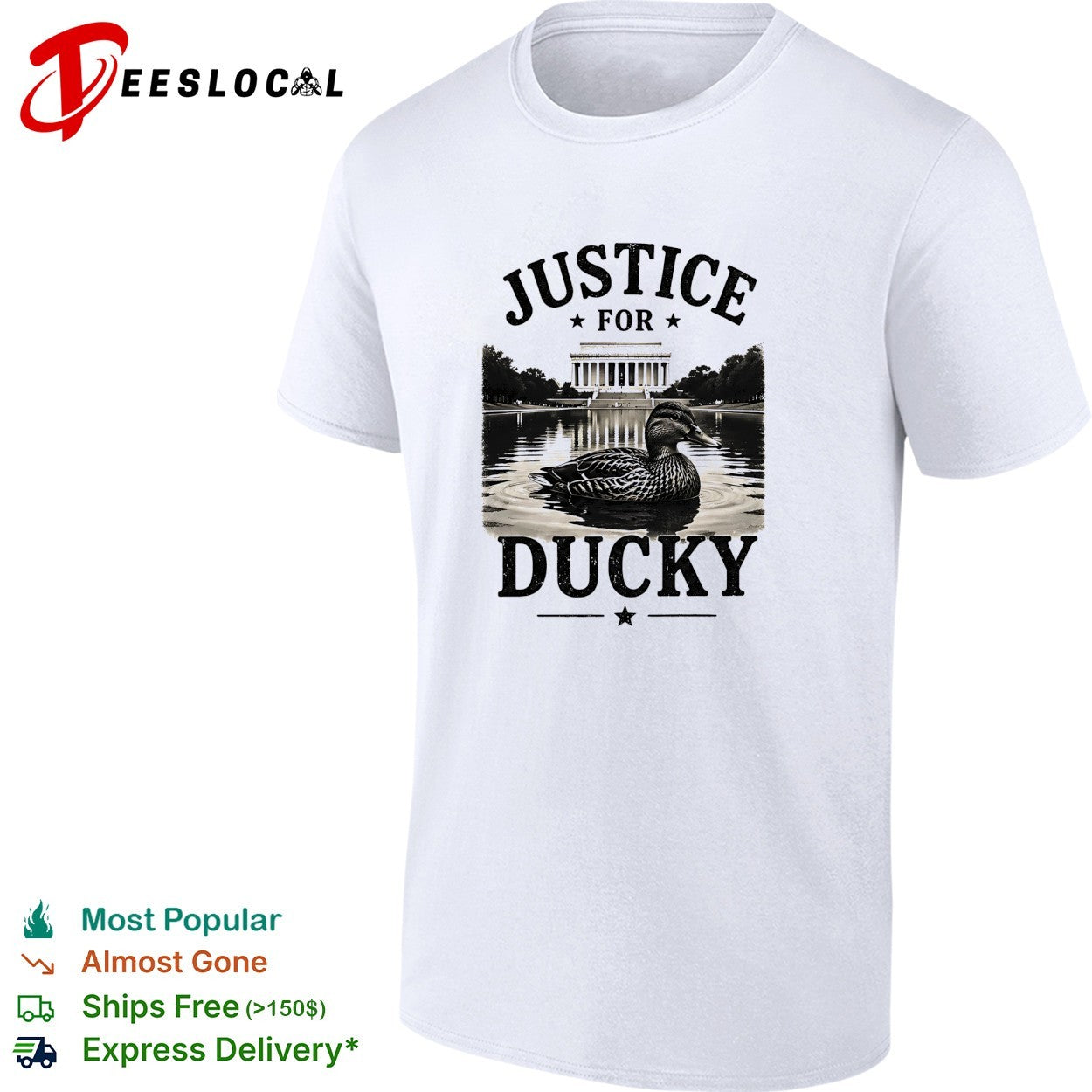 Duck swimming justice for ducky Lincoln Memorial shirt