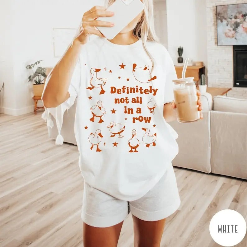 Ducks Not in A Row T-Shirt, Definitely Not In A Row, Funny Vintage Retro Shirt, Graphic Tee, Funny Mental Health Top...
