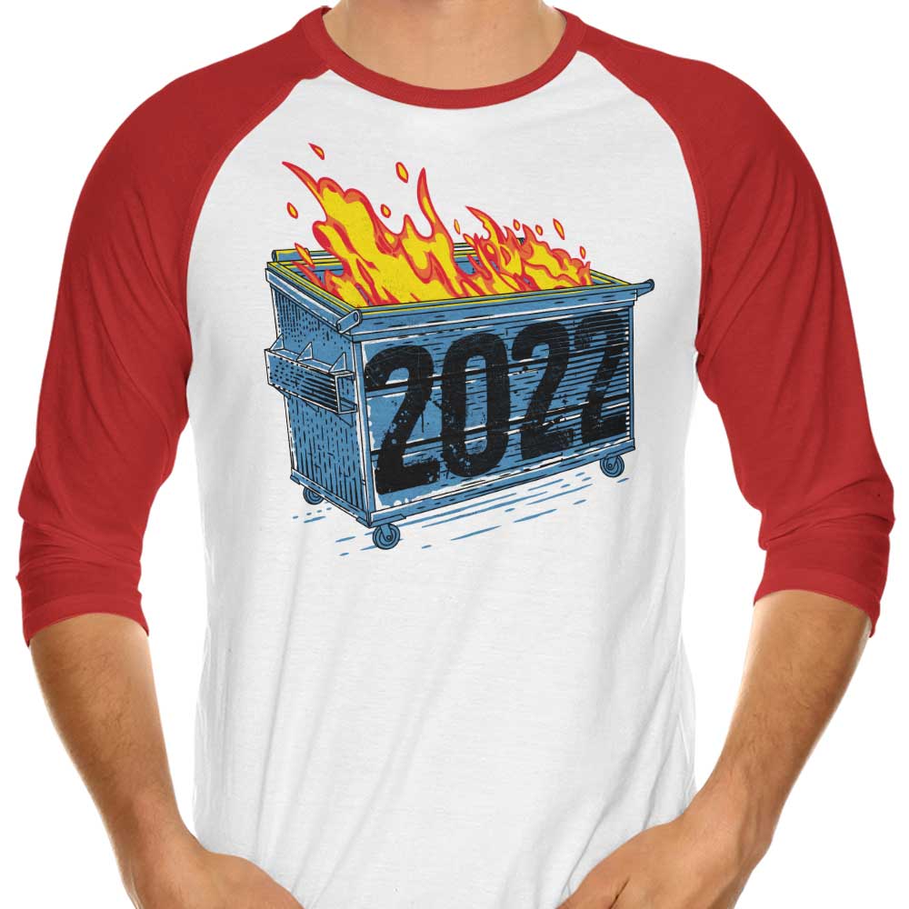 Dumpster Fire '22 - 3/4 Sleeve Raglan T-Shirt Hoodie, Sweatshirt | CiraTrend.com (Image 4)