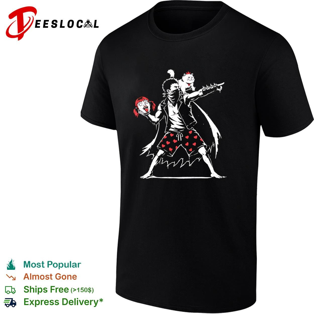 Dungeon Crawler Carl in the style of Banksy’s Flower Thrower shirt