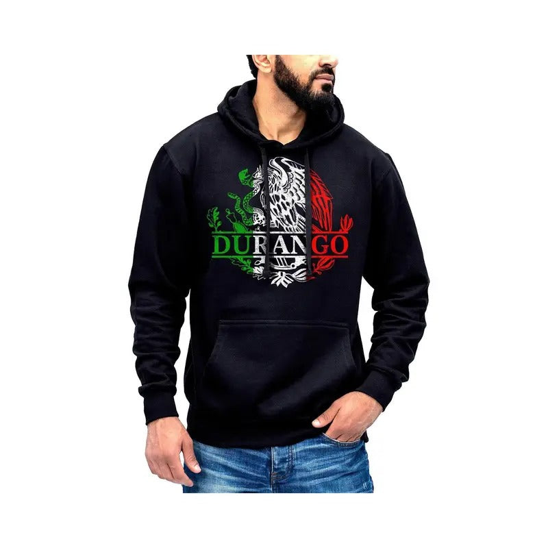 Durango Mexico Eagle Emblem Hoodie Sweatshirt Menswear Breathable Kangaroo Pocket T-Shirts | CiraTrend.com