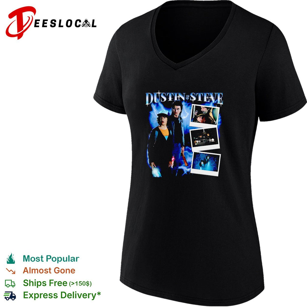Dustin Steve polaroid photos graphic shirt