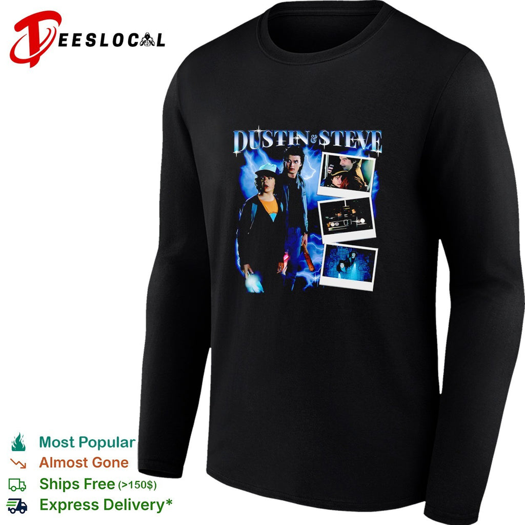 Dustin Steve polaroid photos graphic shirt