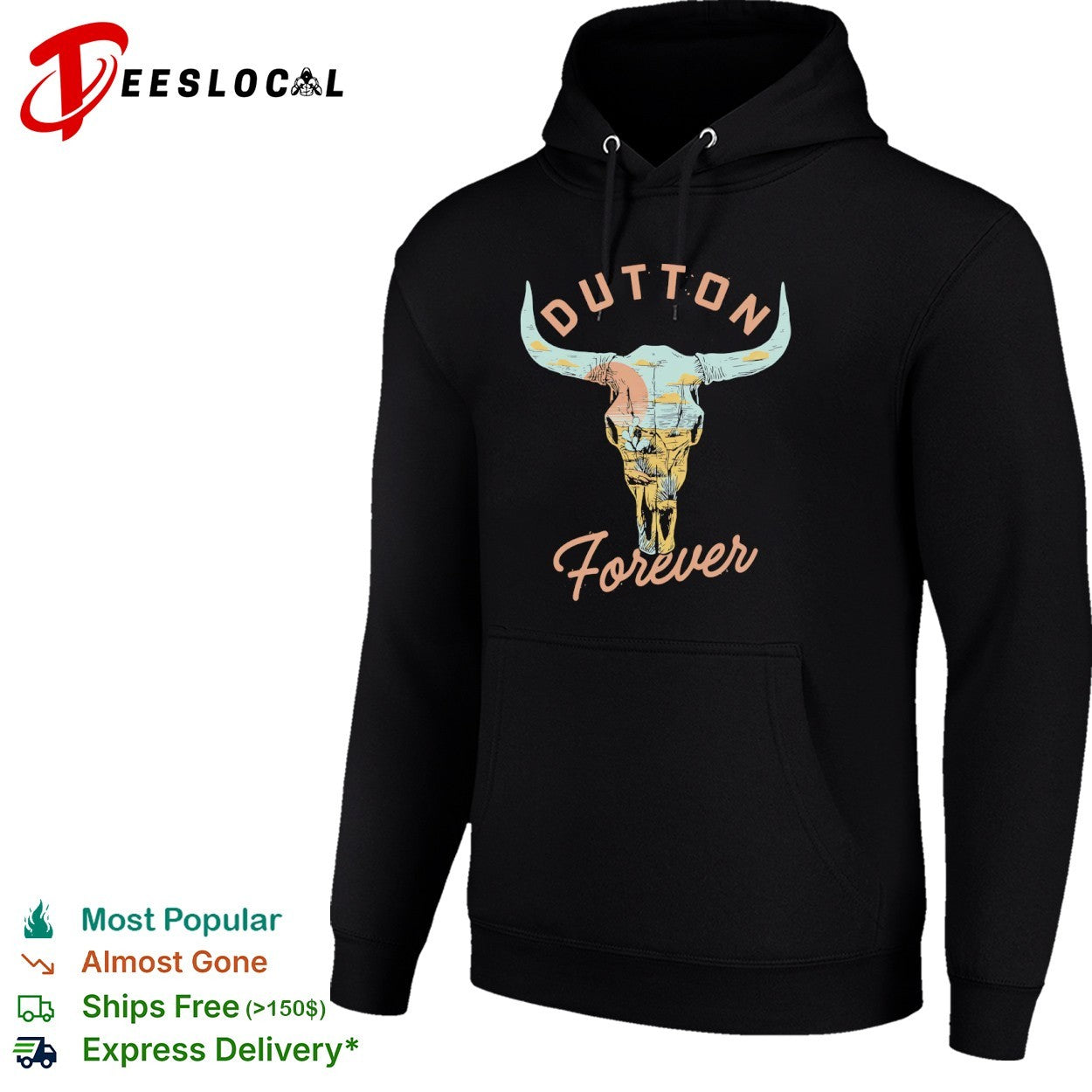 Dutton Forever Western Bull Skull Desert Landscape shirt