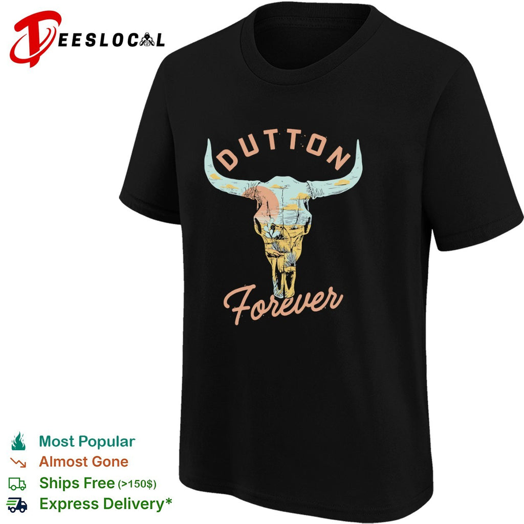 Dutton Forever Western Bull Skull Desert Landscape shirt