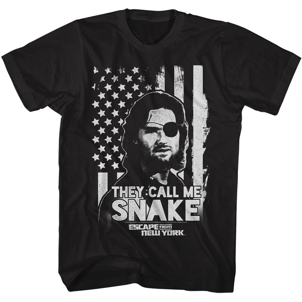 Escape From New York Mens S/S T-Shirt - Snake Flag - Solid Black Hoodie, Sweatshirt | CiraTrend.com