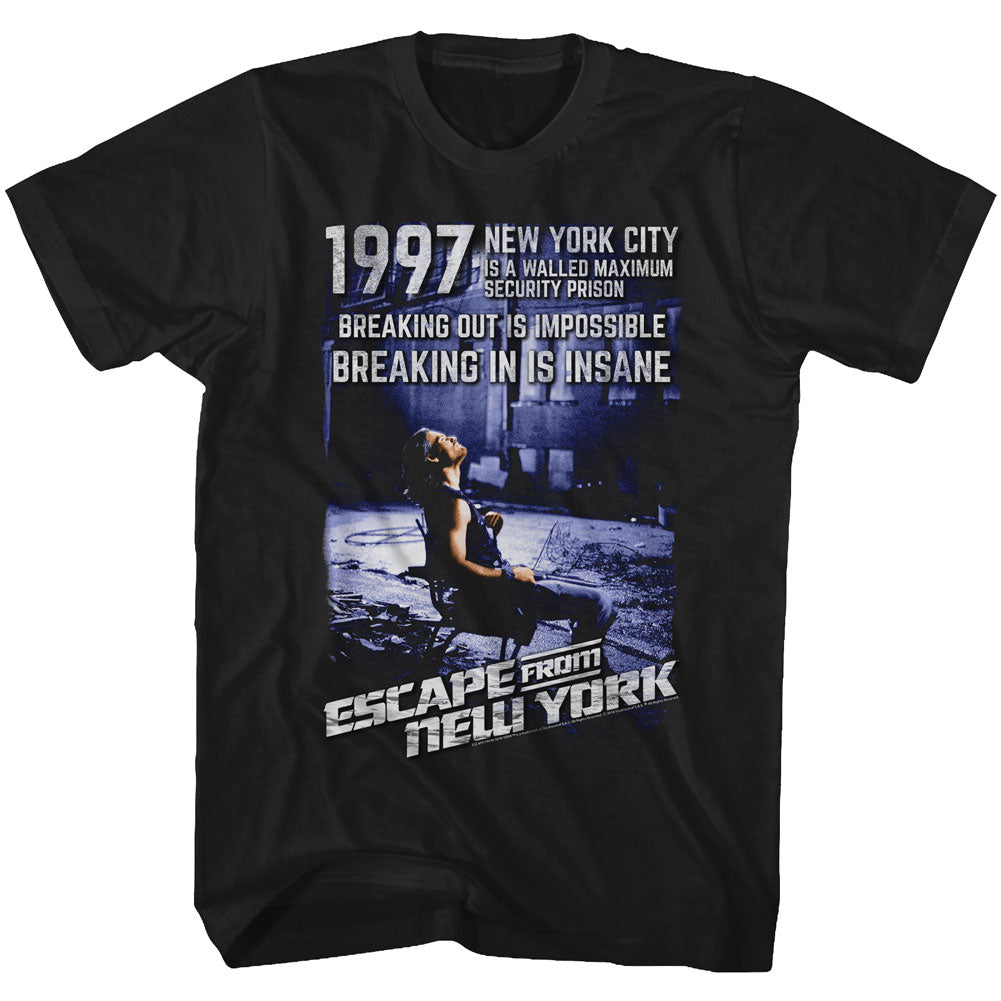 Escape From New York Mens S/S T-Shirt - Insane - Solid Black Hoodie, Sweatshirt | CiraTrend.com