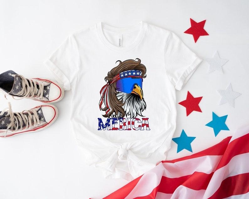 Eagle Merica Shirt, Merica Mullet Eagle Shirt, American Eagle, American Flag, 4th of July Shirt, Independence Day Tee,...