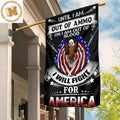 Eagle Until I Am Out Of Ammo Flag American Patriot Eagle Gun Soaring Pride American Flag Wings 2 Sides Garden House Flag