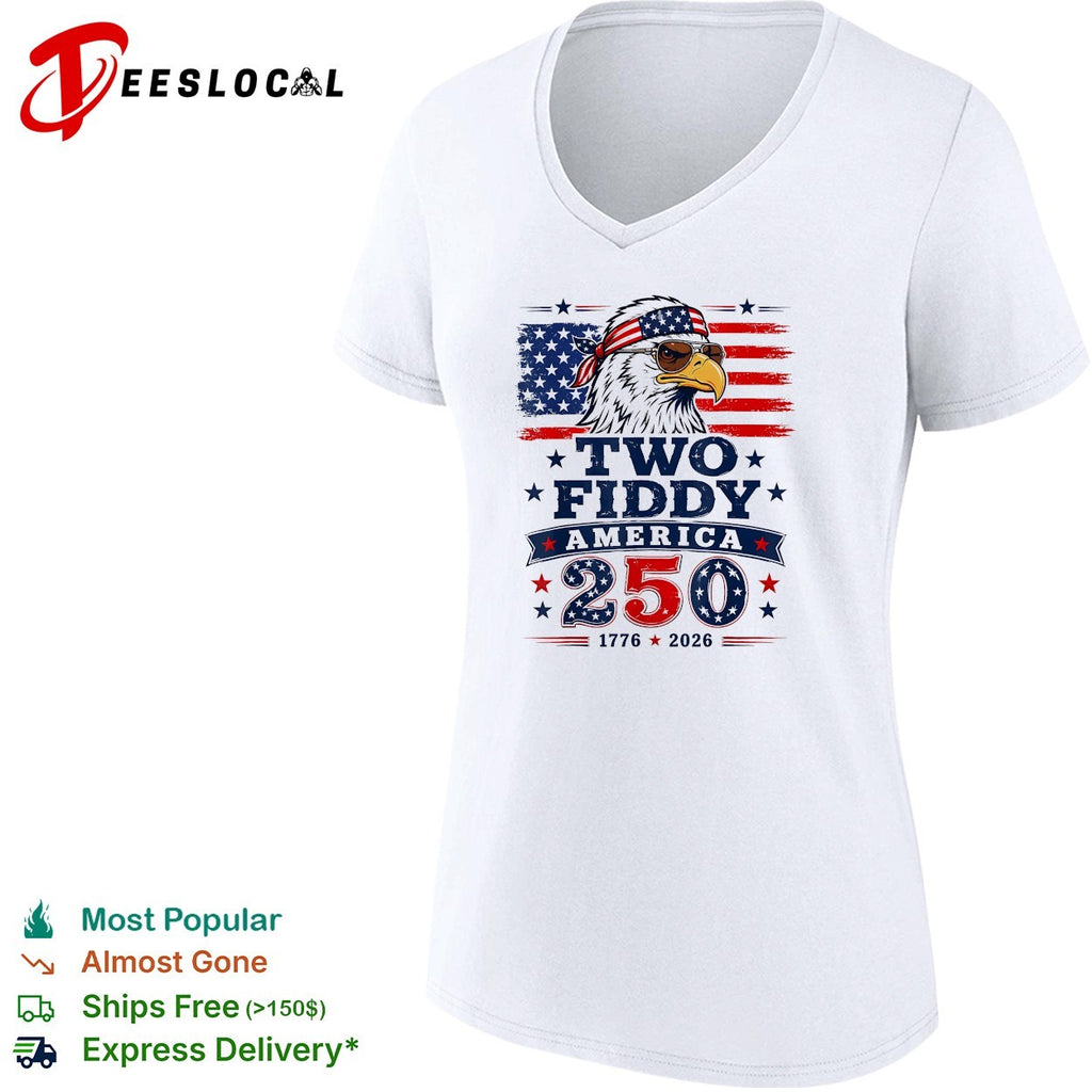 Eagle wearing bandana Two Fiddy America 250 1776 2026 shirt