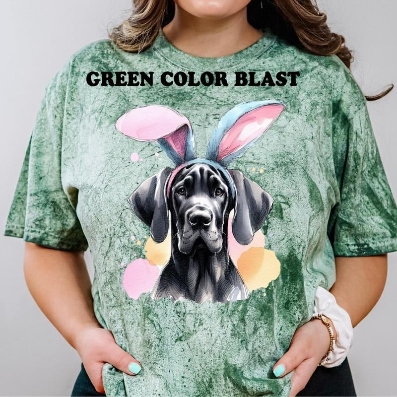 Easter Black Great Dane Shirt ~ Unisex Apparel Relaxed Fit Printed In The USA Clothing Womenswear Casual Comfort Cotton...
