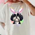 Easter Black and White Shih Tzu Shirt ~ Unisex Apparel Relaxed Fit Printed In The USA Clothing Womenswear Casual Comfort...