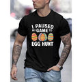 [Easter Egg Graphic Tee] Easter Egg Graphic Print Short Sleeve Crew Neck Tee - Men's Comfy Casual Outdoor Summer T-shirt...