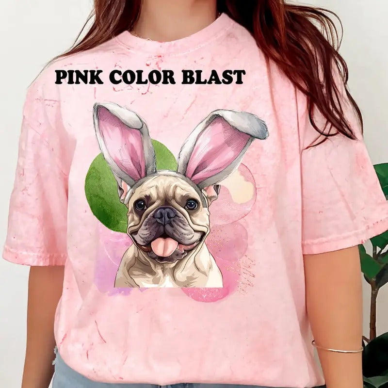Easter French Bulldog Shirt ~ Unisex Apparel Relaxed Fit Printed In The USA Clothing Womenswear Casual Comfort Cotton...