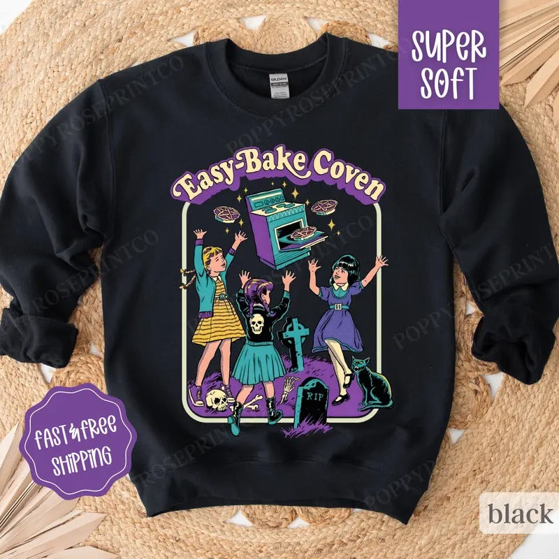 Easy Bake Coven Sweatshirt, Halloween Crewneck, Womens Sweatshirt, Fall Sweater T-Shirts, Hoodie | CiraTrend.com