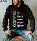 Eat Sleep Anime Gaming Repeat Japanese Text Otaku T Shirt
