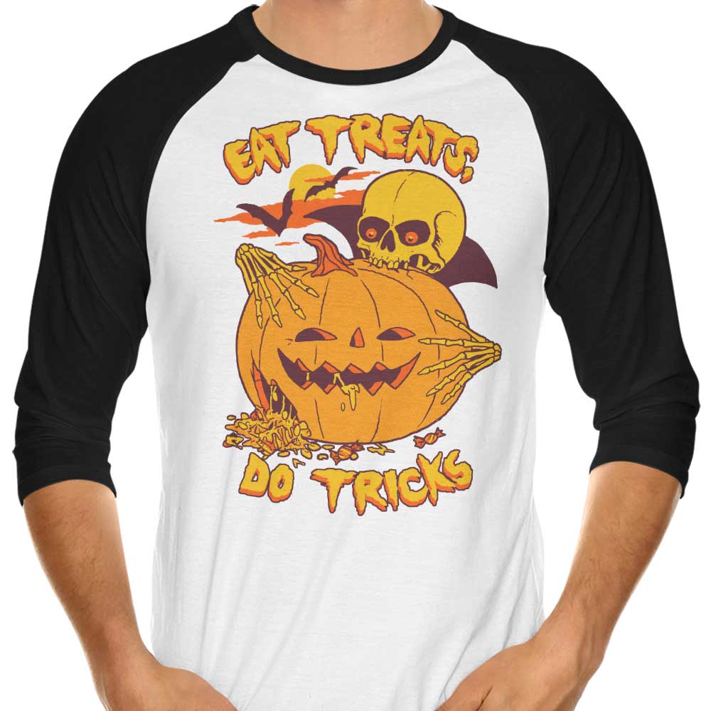 Eat Tricks, Do Treats - 3/4 Sleeve Raglan T-Shirt Hoodie, Sweatshirt | CiraTrend.com (Image 1)