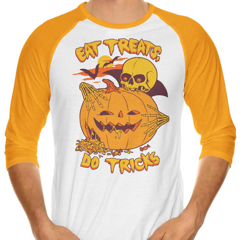 Eat Tricks, Do Treats - 3/4 Sleeve Raglan T-Shirt Hoodie, Sweatshirt | CiraTrend.com (Image 3)
