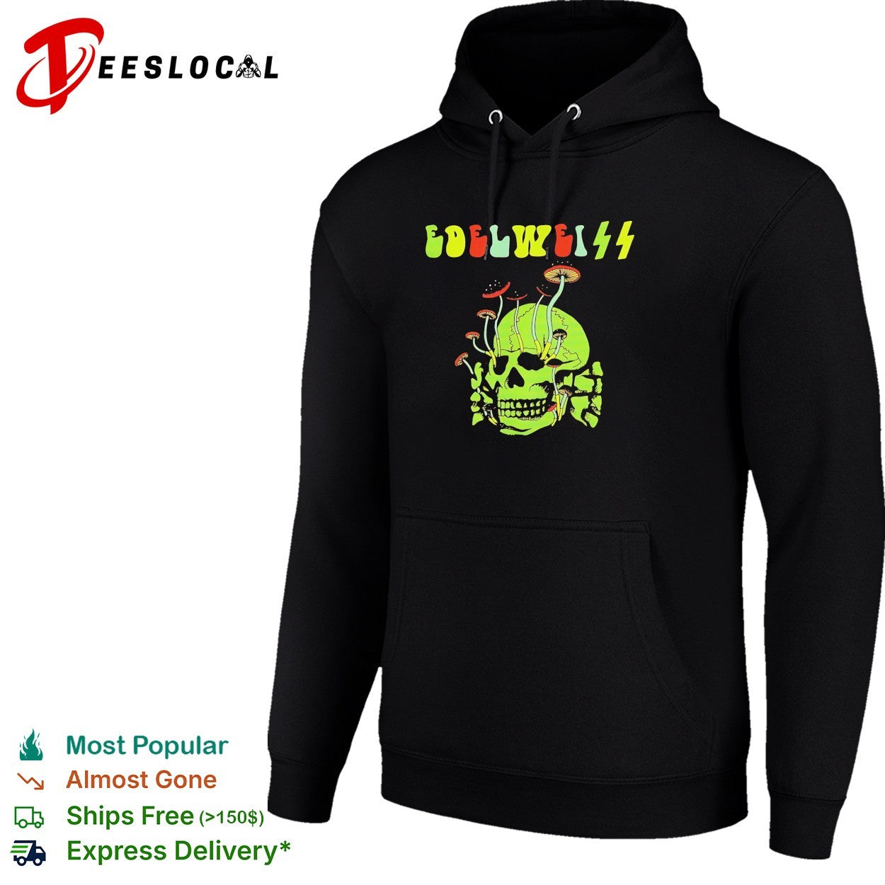 Edelweiss skull mushrooms shirt
