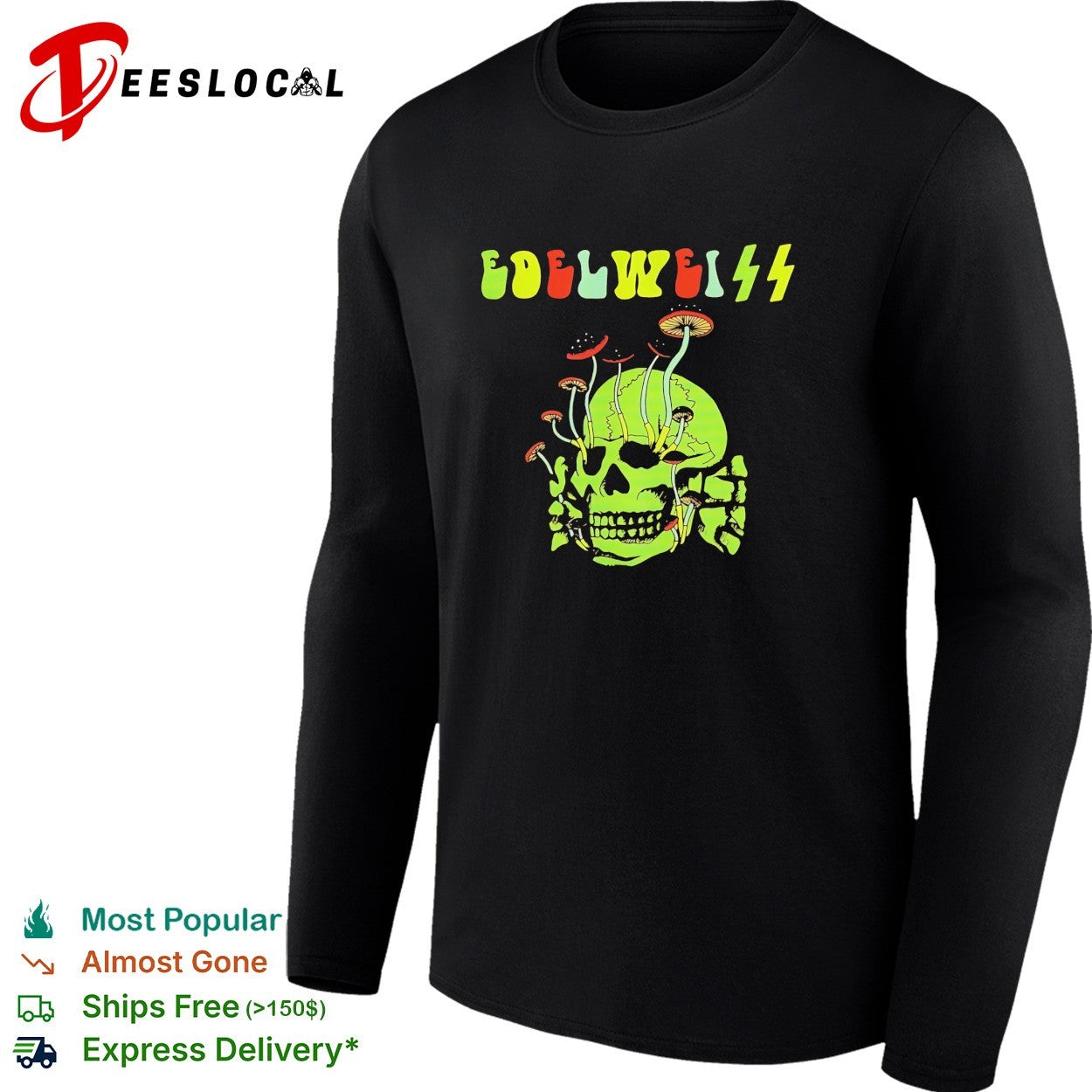 Edelweiss skull mushrooms shirt