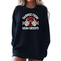 Edgy Black Sweatshirt with Red Roses & Skeletal Hands - 'Banned