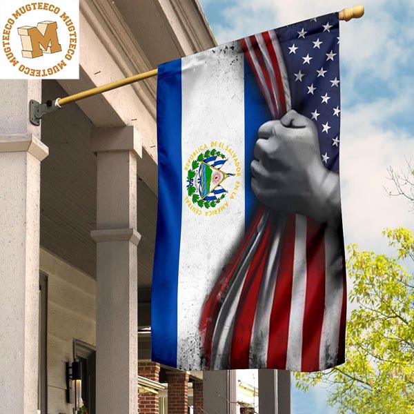 El Salvador Flag And United States Vintage Flag Of El Salvador The Salvador Flag For Sale 2 Sides Garden House Flag