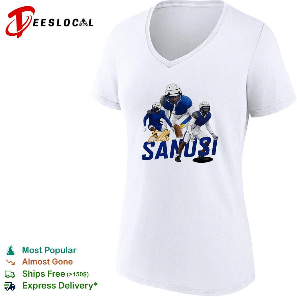 Ellis Sanosi running football player shirt