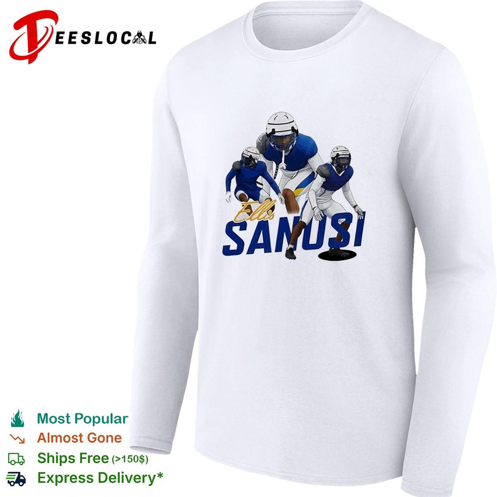 Ellis Sanosi running football player shirt