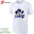 Ellis Sanosi running football player shirt